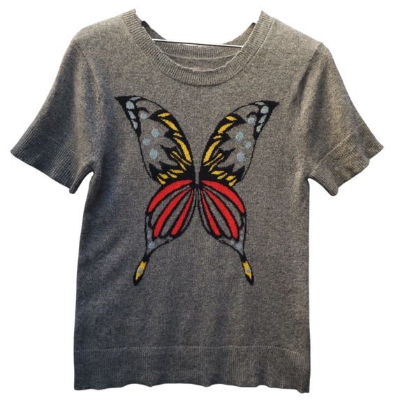 Zadig & Voltaire Gena Butterfly Cashmere Sweater In Gray - Picture 2 of 7